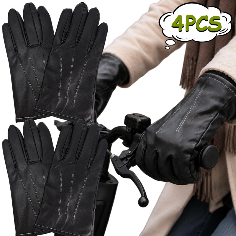 Leather Driving Glove - 1/2 Pares de Luvas de Couro